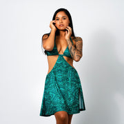 3-piece swimsuit/dress set, adjustable top, choice of bottoms and short skirt (€99)
