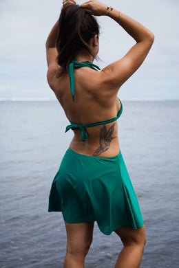 Lot bikini haut, bas (string) & jupe courte "Phaeton" vert