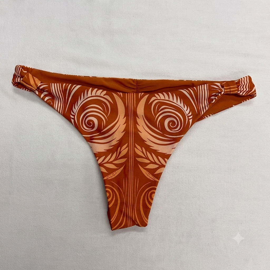 Robe bikini orange haut ajustable jupe courte "Phaeton"